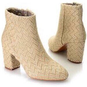 Band of Gypsies Andrea Ankle Booties Boots Block Heel Jute Textured Size 9.5